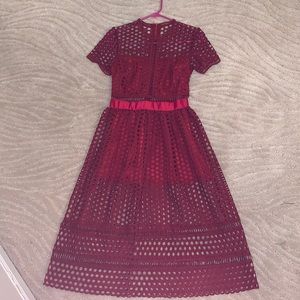 Long Red Dress With Cutouts